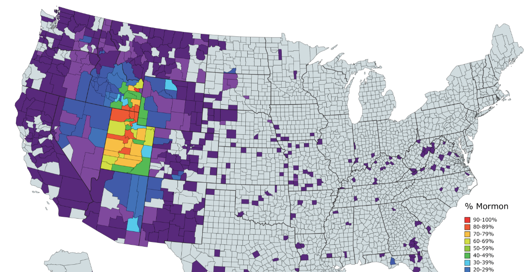Where Mormons Live in America - Content Geek
